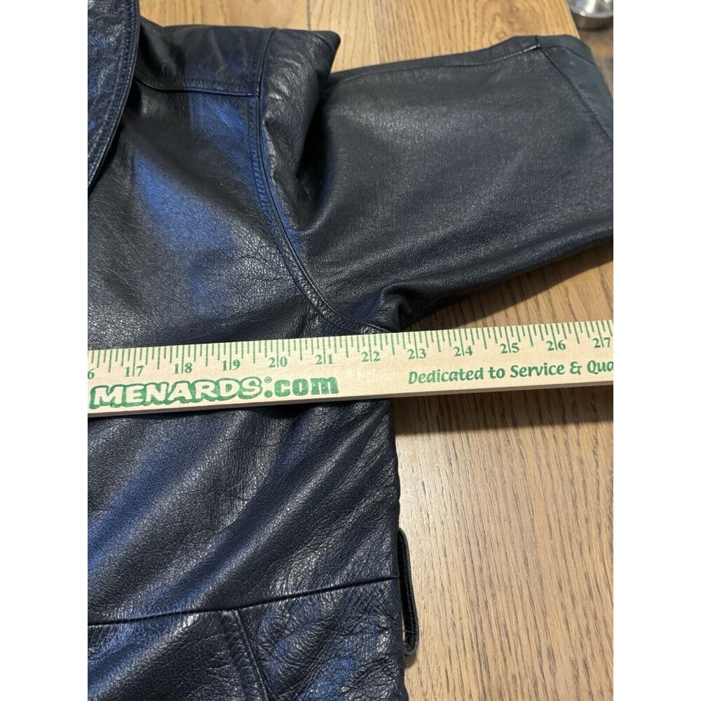 Wilsons The Leather Experts Womens Black Leather THINSULATE Button Jacket Sz M - Picture 7 of 14